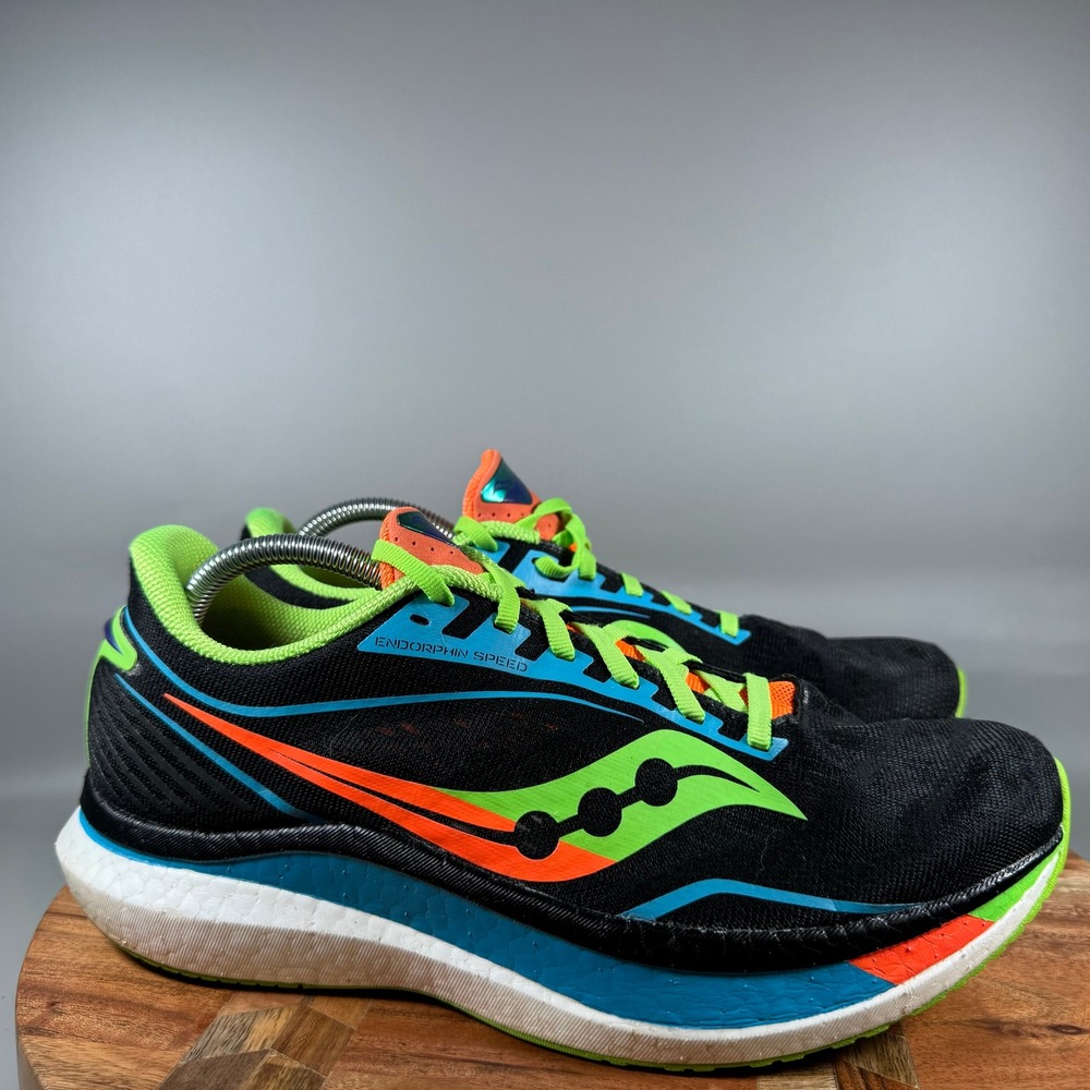 Saucony Endorphin Speed Mens 10 Black Blue Vizi Running Shoes S20597-25